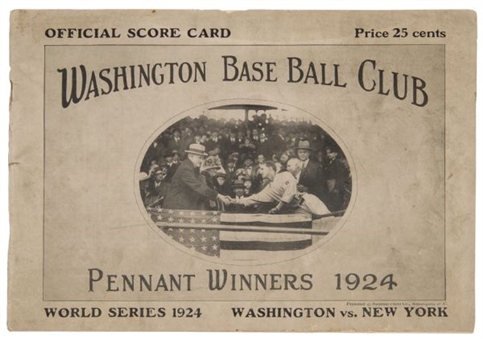 1924 Giants vs Senators World Series Program Scorecard